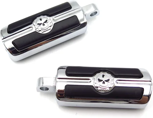 Vista 7 de Compatible con H-D Motocicleta Touring Black HTTMT Skull Macho Pie Peg Mount Par de Clavijas de Pie de Calavera [P/N: MT216-051-MBK-XIN]