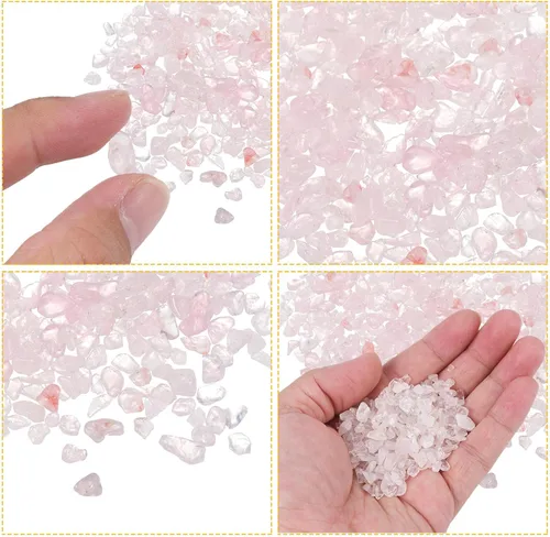 Vista 4 de MECCANIXITY Piedras pulidas de 3.53 oz/0.22 libras, 0.197-0.276 in, cristal triturado natural, piedras pulidas irregulares, decoración de grava
