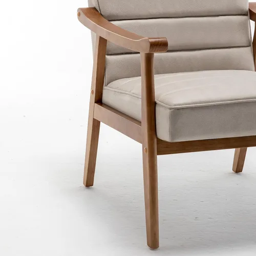 Vista 7 de Container Furniture Direct Silla decorativa moderna de mediados de siglo con diseño de sillón de marco abierto, amortiguación de espuma de felpa