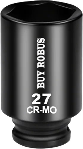 Vista 11 de Enchufe métrico de impacto profundo de 1-1/4 de 1/2", CR-MO de 6 puntos para una fácil extracción de la tuerca del eje Negro