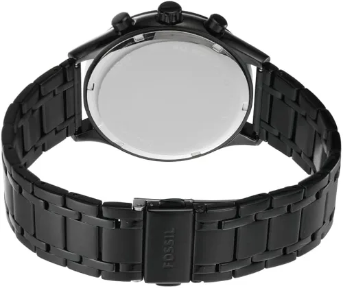 Vista 3 de Fenmore - Reloj multifunción de acero inoxidable negro de tamaño mediano, Negro