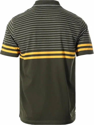 Vista 2 de Gioberti Polo de contraste de rayas dobles para hombre con bolsillo - tinte de hilo