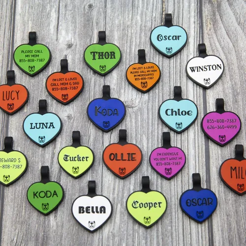 Vista 3 de Etiqueta de gato silenciosa de silicona personalizada con 5 líneas de grabado profundo personalizado duradero, etiqueta de identificación de mascota