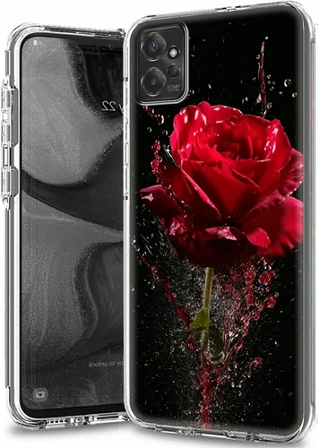 Vista 38 de Funda transparente para Motorola Moto G 5G 2023 con patrón de ciervo de bandera estadounidense para mujeres y hombres, doble capa híbrida de TPU