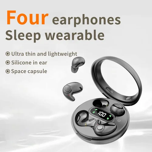 Vista 2 de Earbuds,Mini Invisible Sleep Earbuds,Bluetooth 5.4 Ultra-Stylish Headphones for Sleep,Comfortable Blocking Noise,2-Pack Small mini Invisible