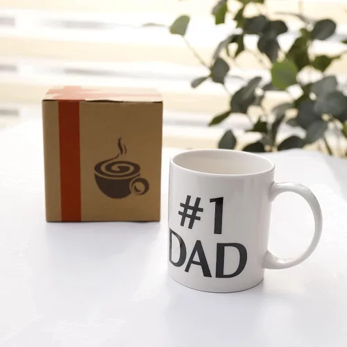 Vista 6 de Zenply Taza de café con texto en inglés "Best Dad Coffee", 11 onzas, divertida taza novedosa, impresa en ambos lados, regalo perfecto para papá