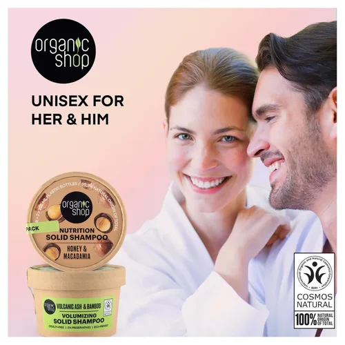 Vista 7 de Organic Shop Barra de champú sólido voluminizador de bambú y ceniza volcánica, 100% vegano y orgánico, sin parabenos y 0% conservantes, ecológico