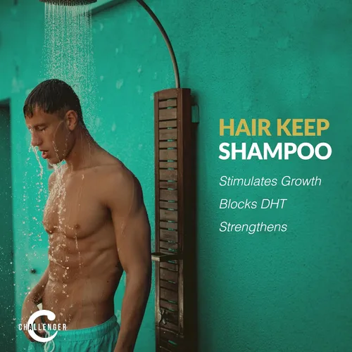 Vista 2 de Challenger Champú para mantener el cabello para hombre, 10 onzas. Champú para el crecimiento del cabello con bloqueo DHT con Baicapil, Capixyl