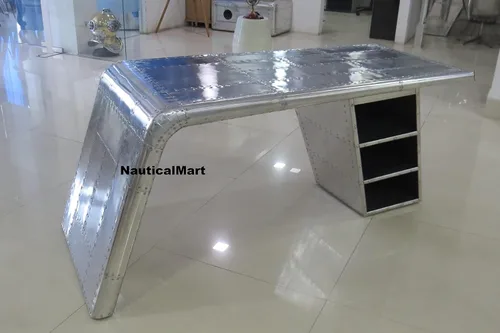 Vista 5 de Escritorio de ala hermosos muebles de escritorio de aluminio hechos a mano