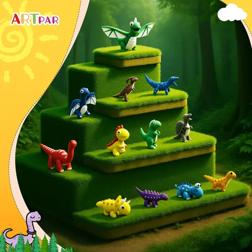 Vista 5 de ARTPAR Air Dry Clay Kit,Dinosaur Modeling Magic Clay,Kids DIY Crafts Gifts Kit de dinosaurio de arcilla