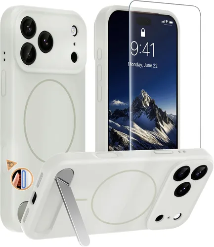Vista 84 de Hualele - Funda magnética para Samsung Galaxy S24 Plus/S25 Plus con soporte de metal, [compatible con MagSafe]
