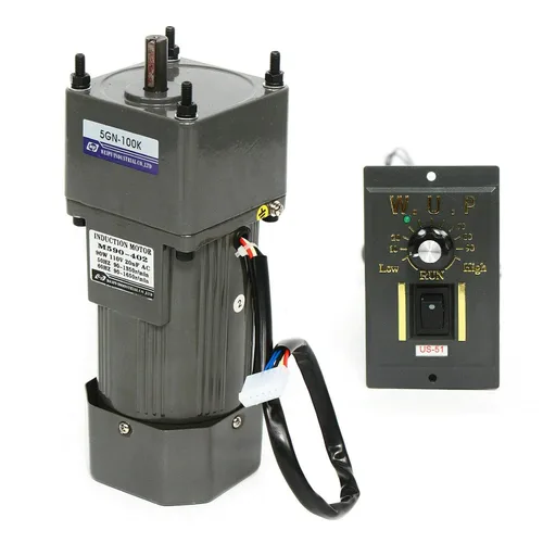 Vista 11 de Motor de engranaje de CA de 110 V, 90 W, 68 RPM, motor eléctrico monofásico con controlador de velocidad variable ajustable, motor con engranaje