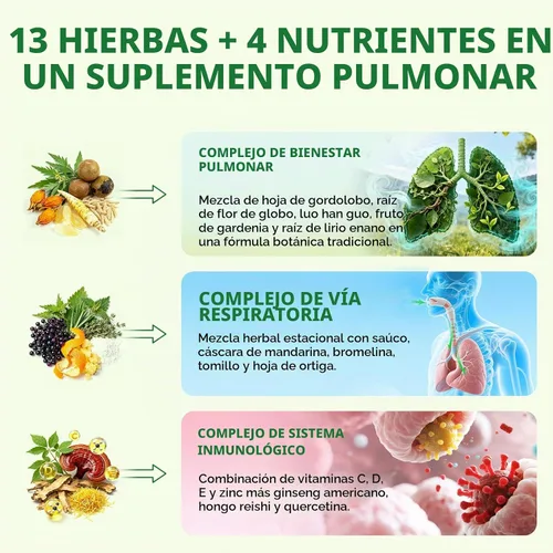 Vista 3 de Suplemento Liposomal Lung Cleansemax con Extracto de Hoja de Gordolobo, Extracto de Fruta de Saúco, Quercetina + 13 Hierbas y Vitaminas, Absorción
