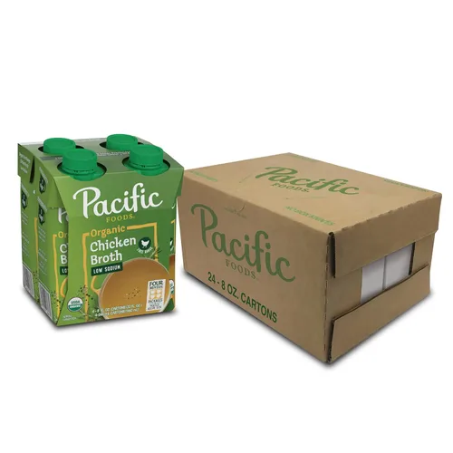 Vista 18 de Pacific Foods - Caldo de pollo orgánico criado en corral bajo en sodio, caja de 32 onzas