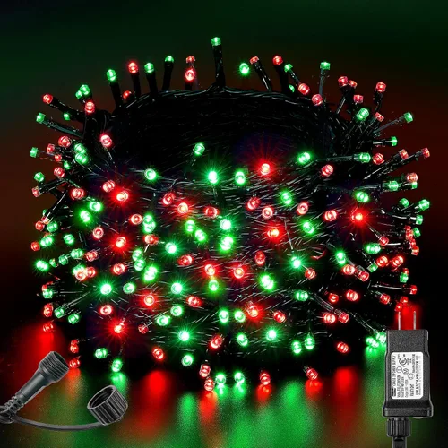 Vista 10 de BlcTec Luces de Navidad blancas cálidas, 300 luces LED de 108 pies para árbol de Navidad con 8 modos, impermeables, con certificación UL