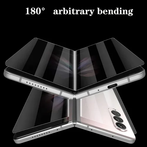 Vista 2 de Paquete de 2 protectores de pantalla de privacidad compatibles con Galaxy Z Fold 3, antiespías, 1 protector de pantalla exterior + 1 protector