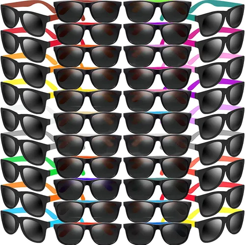 Vista 10 de [Usado] Paquete de 60 gafas de sol de neón para fiestas, 10 colores, gafas de sol