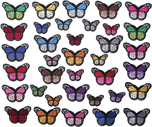 Vista 26 de 60 parches bordados de estilos surtidos al azar, parches para coser o planchar, apliques para ropa, pantalones de vestir, sombreros, jeans, flores