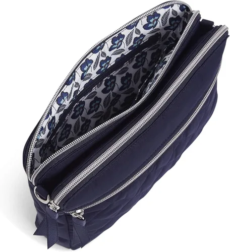 Vista 3 de Vera Bradley Bolso cruzado de sarga con triple compartimento para mujer