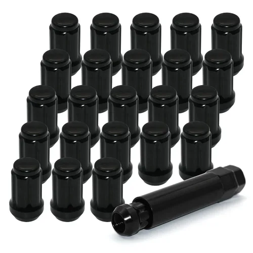 Vista 11 de 20 PIEZAS M12x1.25 Tuercas de llanta negras, tuercas hexagonales de remolque de 1.35" de alto, asiento cónico de 60 grados con llave de casquillo