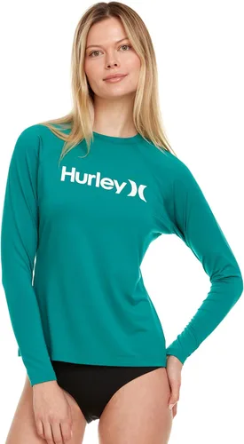 Vista 13 de Hurley Camiseta de natación de manga larga para mujer, protección solar UPF Negro