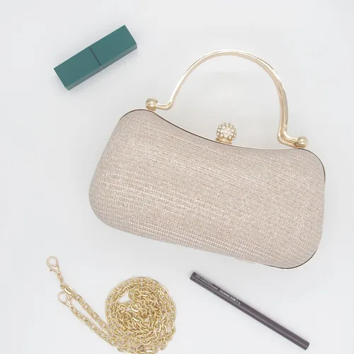 Vista 3 de AIZEXIN Bolsos de mano con purpurina para mujer, bolsos de noche de boda con mango de diamantes de imitación