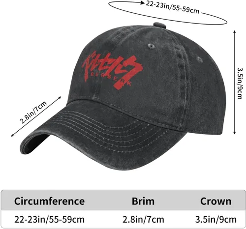 Vista 6 de Berserk Gorra de béisbol con logotipo para mujer, gorra de camionero lavable ajustable