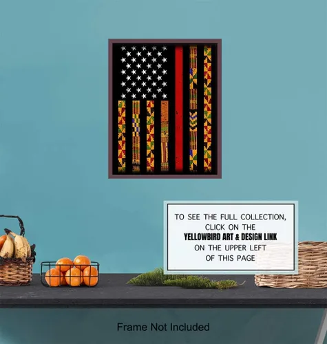 Vista 7 de Bandera Kente del Orgullo Afroamericano - Póster fotográfico de 8 x 10 pulgadas, regalo patriótico para profesores, derechos civiles, fanáticos