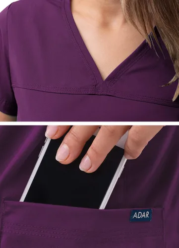 Vista 4 de Adar Pro - Ropa quirúrgica para mujer, camisa con cuello en V