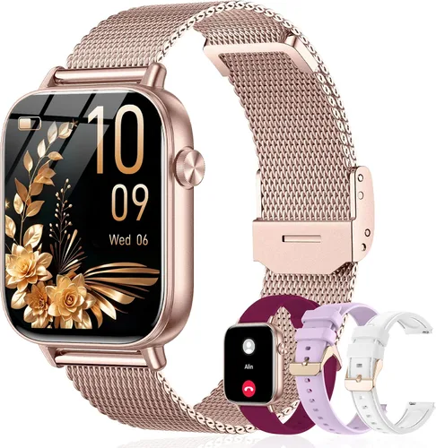 Vista 13 de Relojes inteligentes para mujer (Android y iPhone), reloj inteligente HD de 1.85 pulgadas con llamadas/mensajes/notificaciones, batería de 1000 mAh