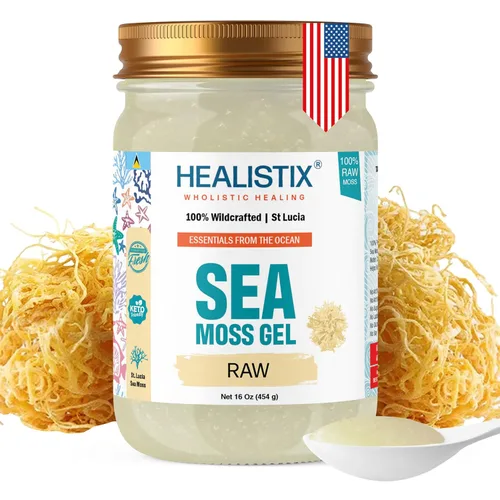 Vista 11 de Gel de musgo marino con sabor a plátano [473 ml] - Exquisitamente elaborado con musgo marino silvestre recolectado en las aguas prístinas de Santa