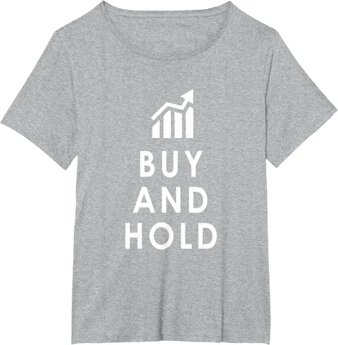 Vista 9 de Stocks Investing Buy and Hold Investor T-Shirt Asphalt Grey