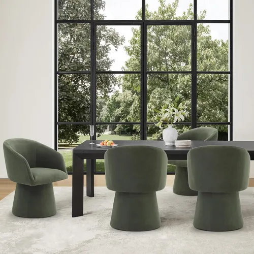 Vista 7 de KISLOT Sillas de Comedor Giratorias Sillón de Acento Moderno Silla Lateral de Escritorio para Comedor Tocador Dormitorio Sala de Estar Sala de Verde
