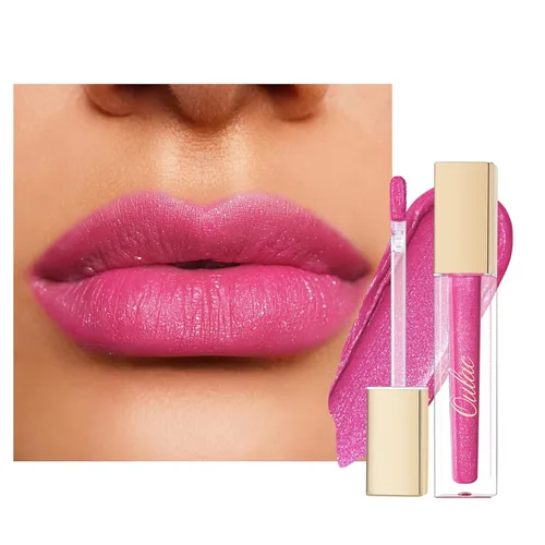 Vista 27 de Oulac Lápiz labial mate rosa para mujeres, lápiz labial líquido duradero de color rosa intenso, color de labios de alto impacto con cobertura total