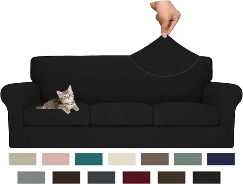 Vista 109 de MAXIJIN 2 piezas de fundas para silla con brazos, funda para silla de sofá para sala de estar, funda elástica para perros para una silla con 1 cojín