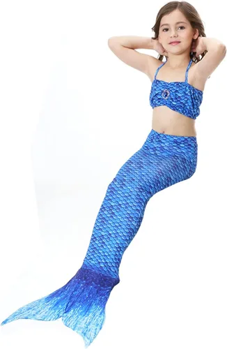 Vista 9 de Traje de baño para niñas pequeñas bikini halter con estampado de sirena pantalones cortos para niñas