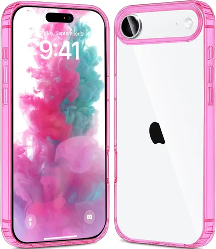 Vista 44 de JJGoo - Funda compatible con iPhone 17 Pro, funda transparente a prueba de golpes, funda protectora delgada con parte trasera de policarbonato duro