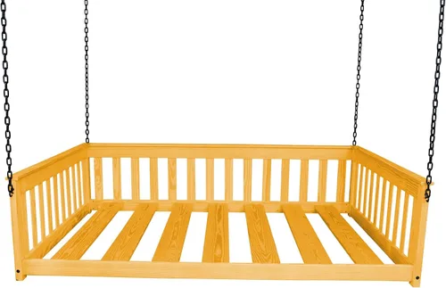 Vista 14 de Amish-Made - Cama de columpio de madera negra con cadenas Negro (Black Paint)