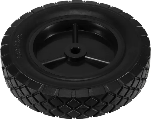 Vista 4 de 2 ruedas de mano de goma maciza de 8 x 1.75 pulgadas, ruedas universales para cortacésped para eje de 1/2 pulgada, neumáticos de repuesto para Negro
