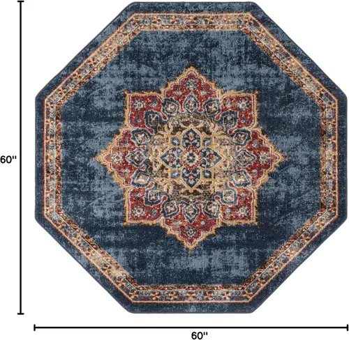 Vista 2 de Único Loom - Alfombra de la colección Utopia con estampado botánico vintage, tonos cálidos