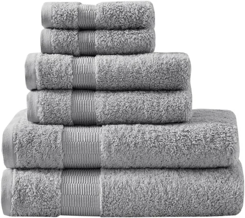 Vista 11 de Madison Park SIGNATURE Luce - Lujoso juego de toallas de baño 100% algodón egipcio, sedosas, suaves y altamente absorbentes, calidad de spa premium