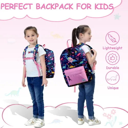 Vista 8 de VASCHY Mochila para niños, bonita mochila ligera para niños y niñas