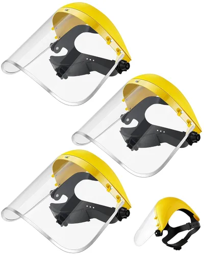 Vista 11 de Copkim Paquete de 3 Protectores Faciales Super Seguros para Rectificado. Protector Facial Transparente para Rectificado y Corte. Resistente a