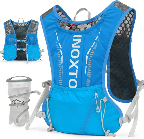 Vista 15 de INOXTO - Mochila de hidratación para correr, ligera, aislada, con bolsa de agua de 1.5 L, mochila para senderismo, correr, ciclismo, carrera