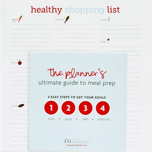 Vista 2 de Fitlosophy Eat Fit - Planificador semanal de comidas, lista de compras y guía de preparación de comidas, 40 páginas