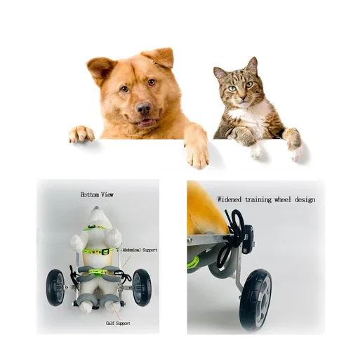 Vista 6 de Carros para perros con ruedas, peso ligero, ayuda de movilidad ajustable para silla de ruedas para perros, soporte para piernas y soporte de cadera