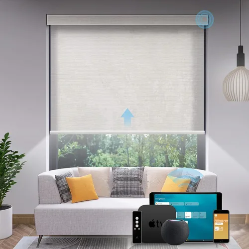 Vista 7 de SmartWings Persianas motorizadas con 5% de apertura, funcionan con Homekit Z-Wave Alexa SmartThings Google, persianas inteligentes con filtro de luz