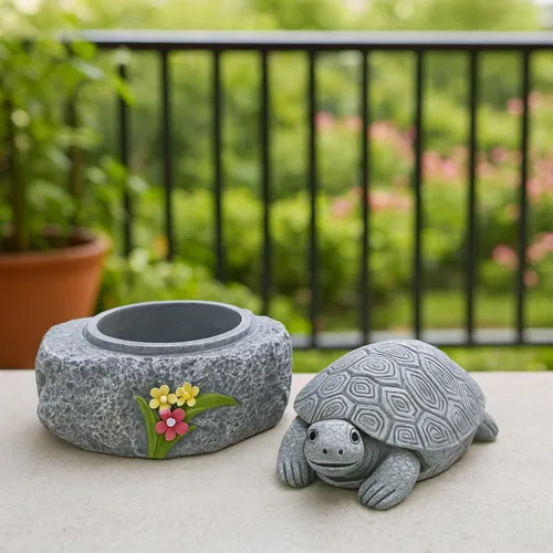 Vista 2 de Turtle Hide a Key Outside Spare Key Hiders Outdoor Turtle Shape Garden Decor Waterproof Safe Holder for Outdoor Yard Geocache Containers Rock