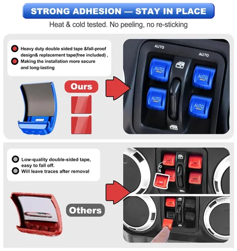 Vista 2 de Cubierta de botón de interruptor de ventana de metal para Jeep Wrangler JK JKU 2018 2017 2016 2015 2014 2013 2012 2011, accesorios para interiores