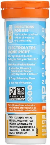 Vista 2 de Nuun Immunity Orange Citrus - Tabletas de bebida con electrolitos de cítricos, 10 tabletas (paquete de 8)
